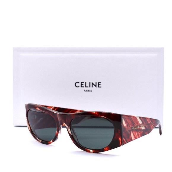 NEW CELINE PARIS CL40029I 54N RUBY RED GREY LENS AUTHENTIC SUNGLASSES - Picture 2 of 14